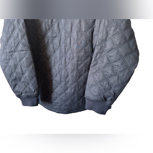 Bylt Bomber Jacket Mens L Navy Gray Reversible Quilted Hi Lo Casual NWOT - Picture 9 of 15